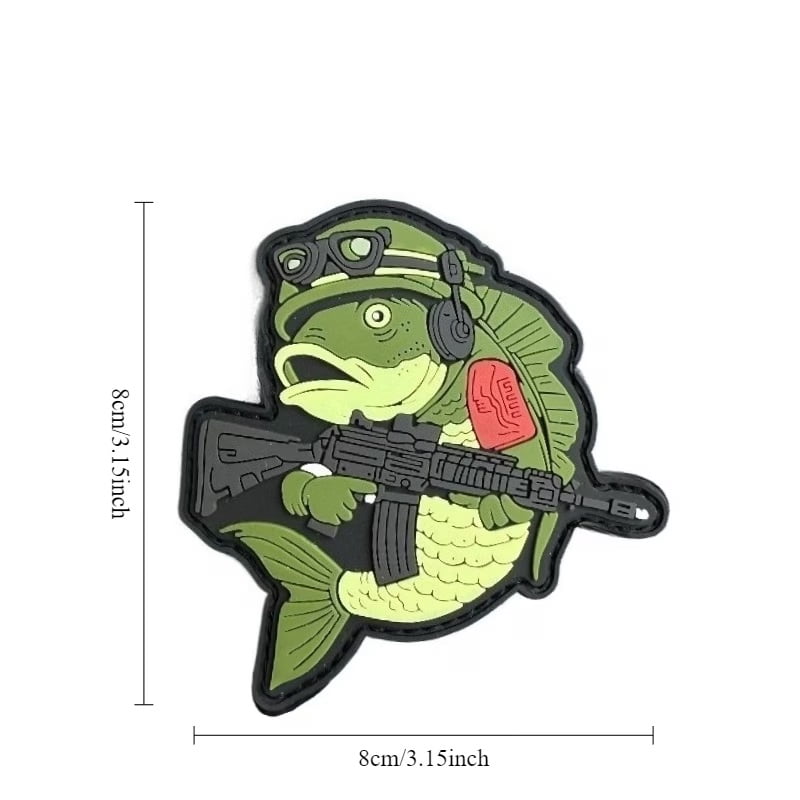 Creative Fish Tactical Patch - PVC Morale Badge for Backpacks, Helmets & Tactical Gear