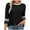 Black, variant on WCMZJ 3/4 Length Sleeve Womens Tops Round Neck Casual Tunic Tops Basic Pleated Shirts Loose Fit 2025 Black 3XL