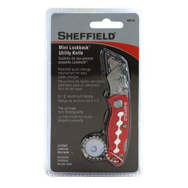 Sheffield Mini Lockback Knife, 1 Utility Blade, Red