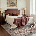 thumbnail image 2 of GENIMO 8'x10' Area Rug for Living Room, Large Machine Washable Non Slip Low Pile Rug for Bedroom Dining Room, Soft Animal Print, Dusty Red, 2 of 5