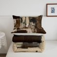thumbnail image 5 of Homewish Brown Geometric Square Queen Comforter Set,Retro Abstract Art Comforter Sets Queen,Light Gray Reversible,3pcs,1 Comforter and 2 Pillowcases, 5 of 7