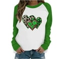 thumbnail image 4 of YueHuiYing Women St. Patrick's Day Sweatshirts Shamrock Clover Print Long Sleeve Shirts Casual Gift Pullover Tops, 4 of 5