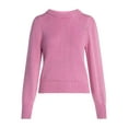 thumbnail image 5 of Scoop Women’s Acid Wash Cotton Sweater with Long Puff Sleeves, Midweight, Sizes XS-XXL, 5 of 5
