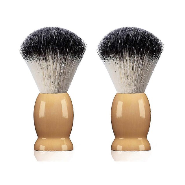 2 Pack Shaving Brush for Men with Hard Wood Handle, Luxury Professional Hair Salon Tool Gifts for Men, Perfect Fathers Day Gifts from daughter, wife o