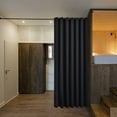 thumbnail image 6 of NICETOWN Room Divider Heavy Curtain Screen Partitions, Privacy Vertical Blinds for Patio Sling Door, Blackout Window Curtain, Extra Wide Drapes for Bedroom (Black, 1 Panel, 15ft Wide by 9ft Long), 6 of 9