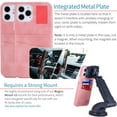 thumbnail image 6 of Dockem iPhone 12 / 12 Pro Exec M2 Wallet Case; Built-in Metal Plate, 2 Card Slots, Pink, 6 of 9
