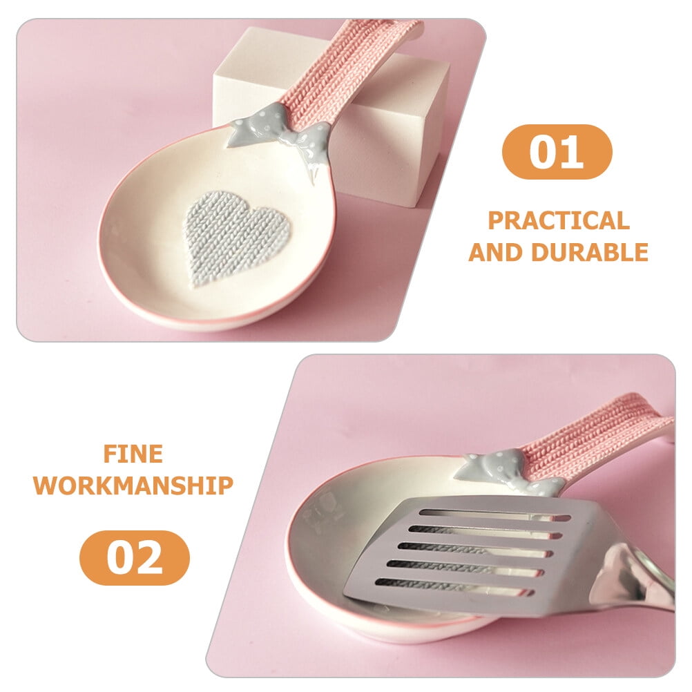 HOOWIFFY Ceramic Spoon Rest Set for Kitchen Utensils - , Easy to Clean, Assorted Colors, Holder