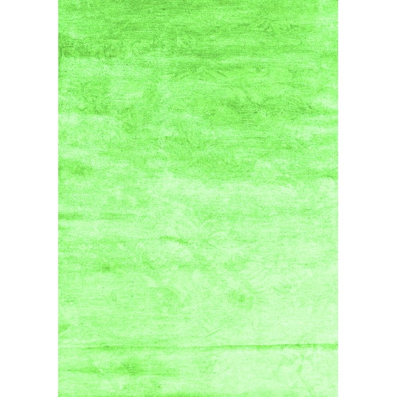 Ahgly Company Indoor Rectangle Abstract Green Contemporary Area Rugs, 2' x 5'