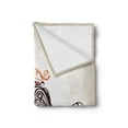 thumbnail image 2 of Manly Soft Flannel Fleece Throw Blanket, Motorbike Shape with Curvy Lines Floral Ornamental Design Artwork, Cozy Plush for Indoor and Outdoor Use, 60" x 80", Warm Taupe Burgundy, by Ambesonne, 2 of 5