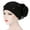 Black, variant on Ludlz Women Muslim Solid Flowers Cancer Chemo Hat Turban Headbands Hair Loss Wrap Cap