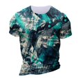 thumbnail image 4 of European And American Round Neck Casual Ethnic Style Retro Printed Short Sleeve T-shirt Top 3XL, 4 of 5