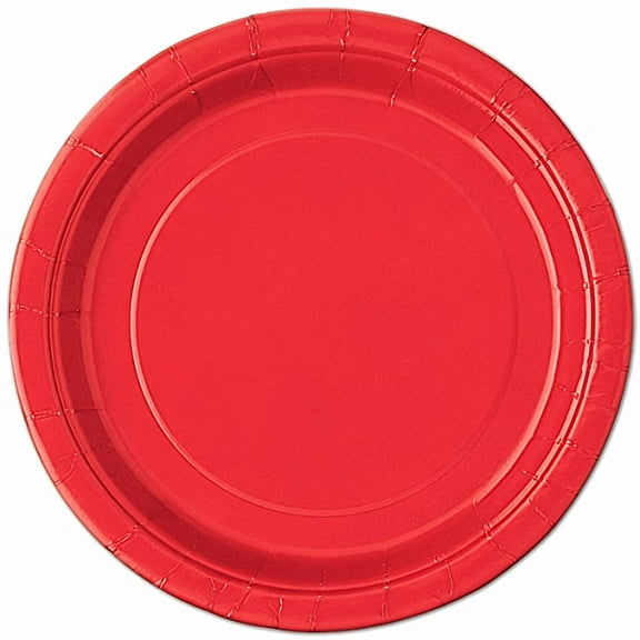 Unique Industries 9-inch Solid Red Round Paper Dinner Plates (Pack of 5)