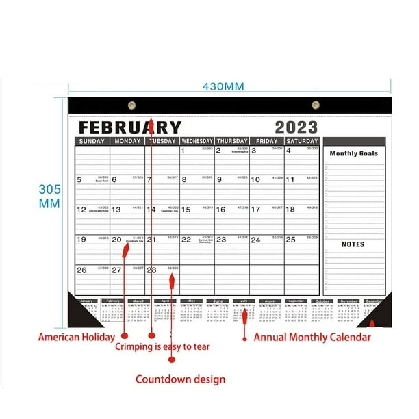 Calendrier mural janvier 2023-juin 2024 planificateur d'horaire mensuel  suspendu calendriers de Plan d'année quotidien feuille de bureau tapis de  bureau familial 