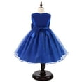 thumbnail image 4 of USNSM (1-10 Years) Children's Fashion Cute Dress Girl Sleeveless Soft Comfy Princess Dress Bow Mesh Tulle Dress Dark Blue 2-3 Years, 4 of 5