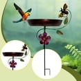 thumbnail image 1 of Comedero para pájaros, cuenco para baño de pájaros, adorno de jardín con estaca, cuenco de agua de hierro, baño de pájaros de metal para decoración de Abeja, 1 of 8