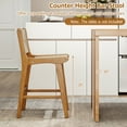 thumbnail image 4 of Gymax Outdoor Counter Height Bar Stool w/Teak Wood Frame Back & Footrest for Balcony, 4 of 7