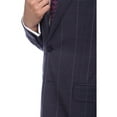 thumbnail image 2 of Napoli Slim Fit Navy Blue Windowpane Two Button Half Canvassed Wool Suit, 2 of 6