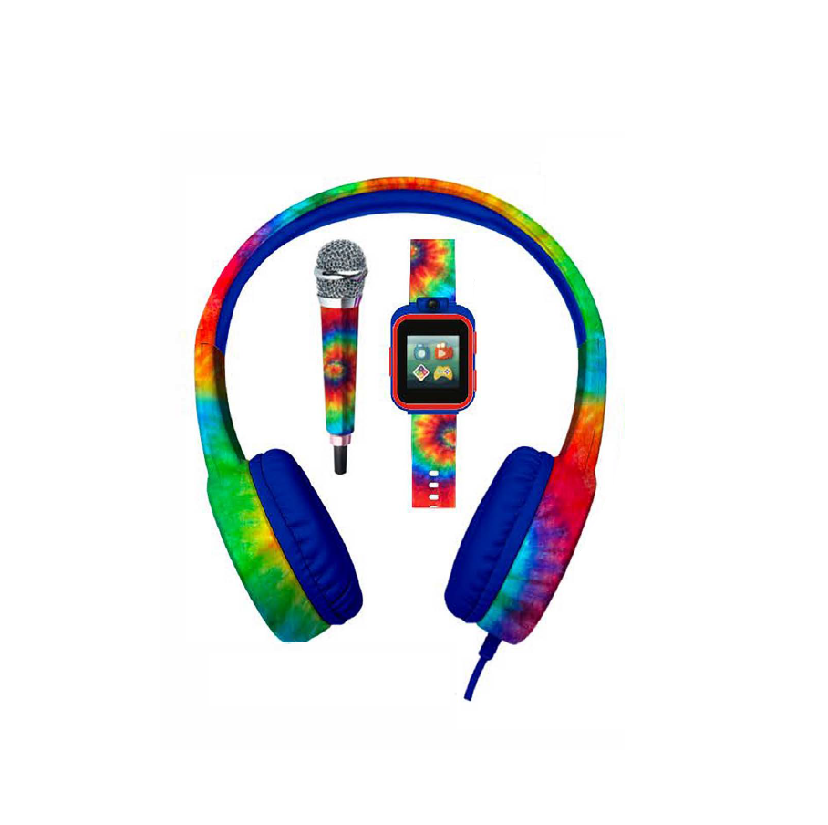 iTECH Jr Kids Smartwatch With Mini Mic & Headphones, Tie Dye Print