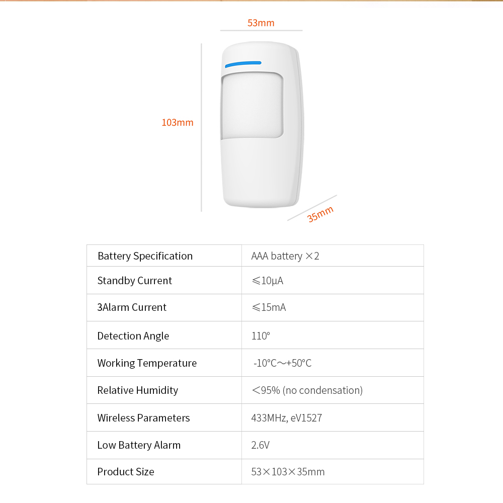 Walmeck WiFi PIR Motion Sensor Wireless Passive Infrared Detector