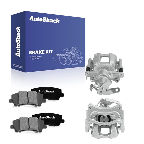 AutoShack Rear Brake Calipers   Ceramic Brake Pads Replacement for 2015-2018 Ford Mustang 6-PC Kit
