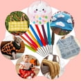 thumbnail image 6 of NBPOWER 67pcs Crochet Kit for Beginners, Knitting Kit Includes Chunky Yarn, Knitting Needles, Crochet Hooks, Canvas Tote Bag, Crochet Accessories, Suit for Both Beginners and Experienced Crocheters, 6 of 8