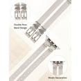 thumbnail image 5 of Wearlizer Leather Bands Compatible with Apple Watch Band 38mm 40mm 41mm 42mm 44mm 45mm 49mm(Ultra) Women, Double-Row Design with Rivets Decoration Stylish Strap for iWatch Series 8 SE 7 6 5 4 3, 5 of 6