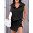 thumbnail image 3 of Womens 2 Piece Skirt Sets Summer Sleeveless Half Zip Sweatshirt Athletic Skorts Tennis Casual Outfits 2XL, 3 of 4