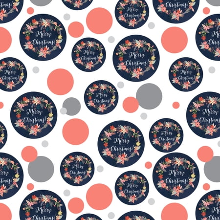 Merry Christmas Snowflakes Wreath Premium Gift Wrap Wrapping Paper Roll