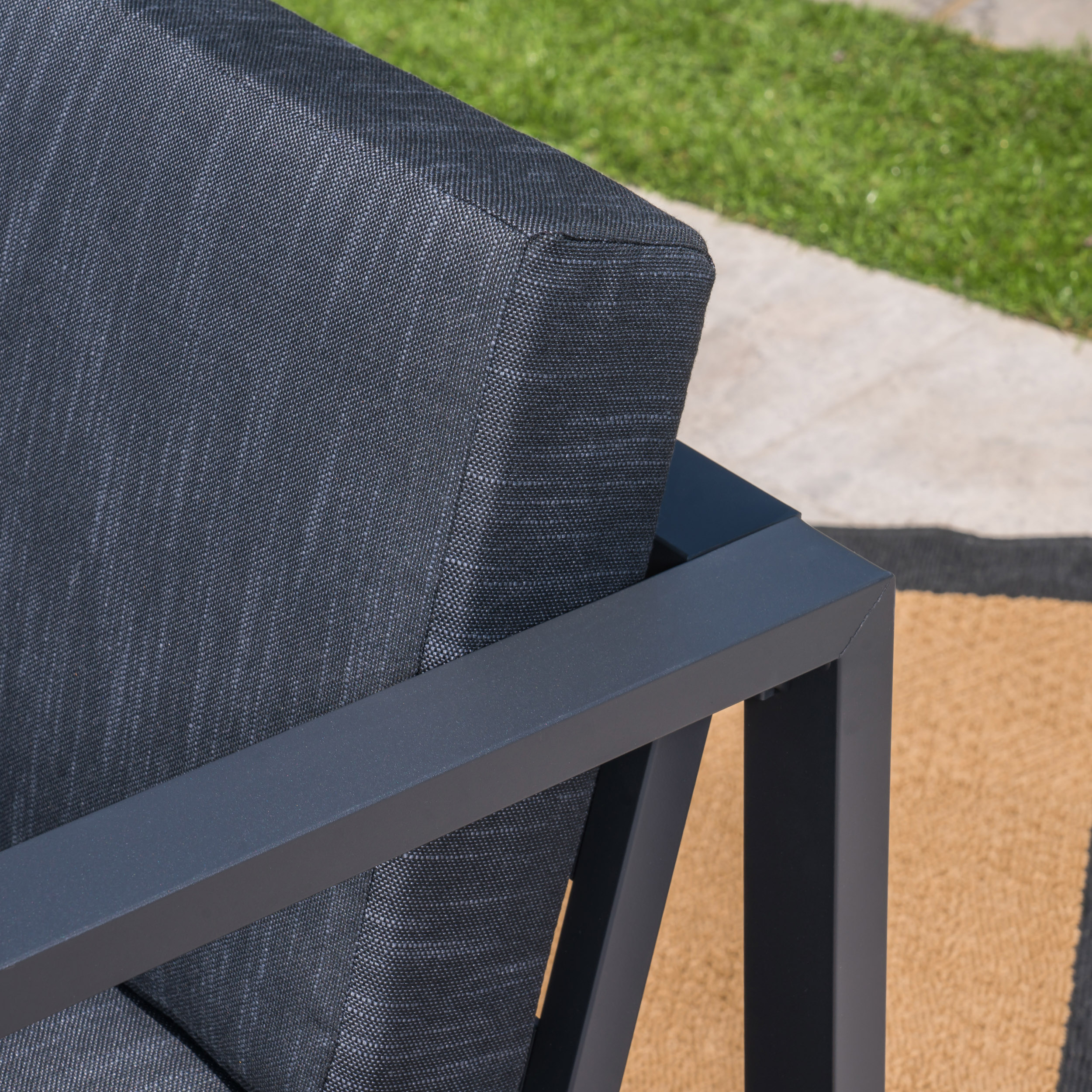 Noble House Navan 6 Piece Outdoor Aluminum Sofa Set in Black - image 4 of 6