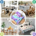 thumbnail image 4 of Colorful Tie Dye Pattern Square Tablecloth,Waterproof Square Table Cover,Wipeable Spillproof Washable Table Cover for Home Kitchen Party Decor 60"x60"(152x152cm), 4 of 6