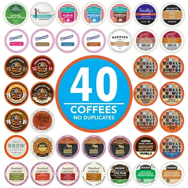 Crazy Cups Flavored Coffee Pods Variety Pack, Fully Compatible With All Keurig Flavored K Cups Brewers, Coffee Sampler, 40 Count
