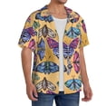thumbnail image 2 of Rateoe Butterfly 3 Pattern Men's Short Sleeve Classic Shirt, Casual Short-Sleeved Shirt, Lightweight Summer Shirt, Cuban Collar Shirt,Button-Front Shirt-X-Large, 2 of 5