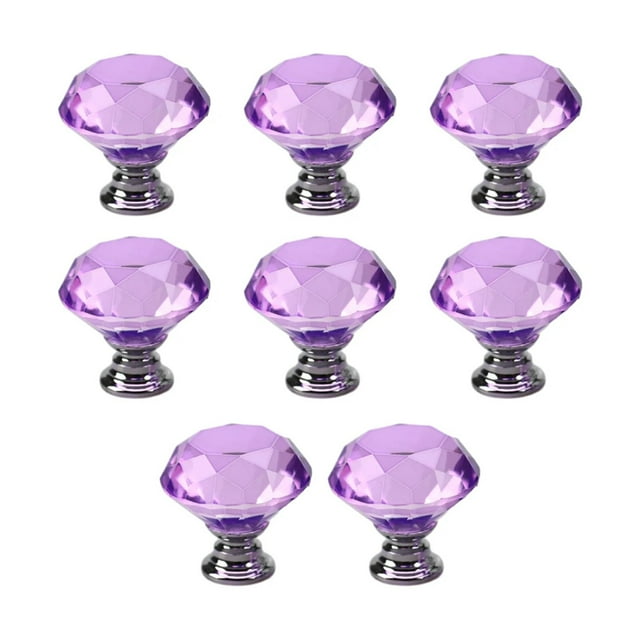 8pcs Crystal Knobs For Furniture Easy-to-install Wide Range Of Applications Kitchen Cabinet Handle