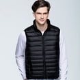 thumbnail image 1 of Chaleco de plumón ligero y fino para otoño e invierno, chaleco corto de plumón de pato blanco con cuello vertical para hombre, chaleco de talla grande, 1 of 6