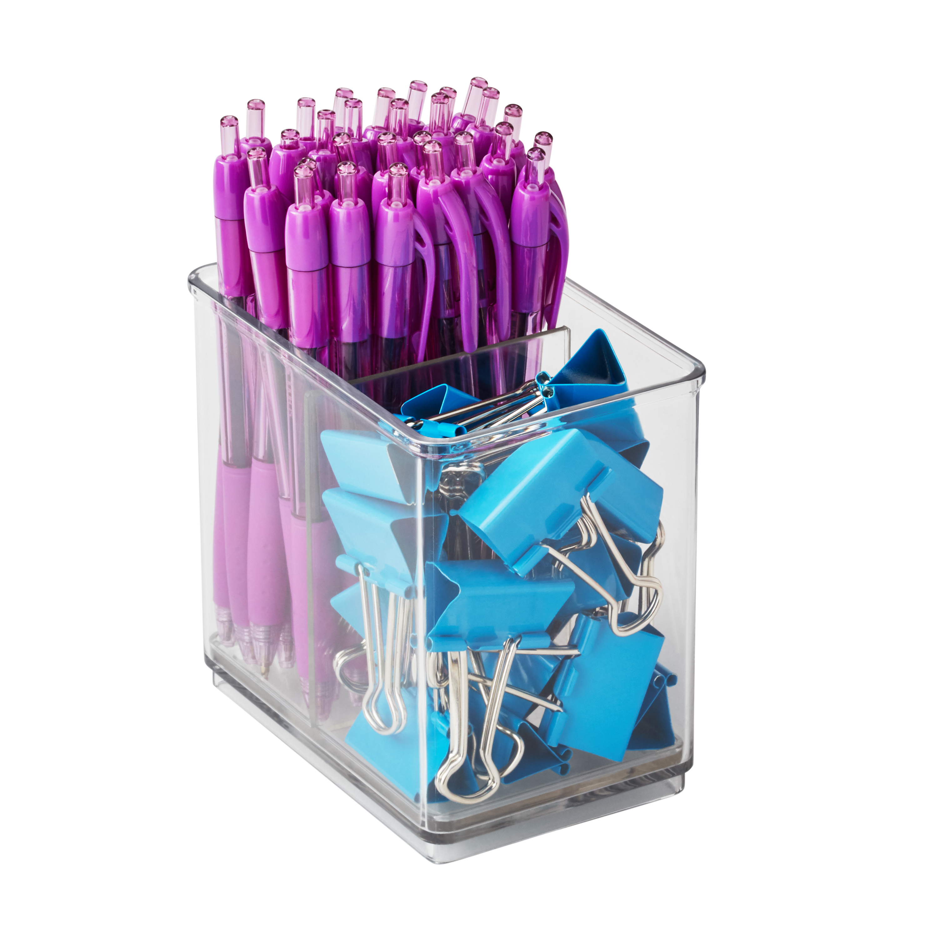 The Home Edit 4-Piece Office Desktop Edit Clear Plastic Storage System - image 4 of 16