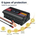 thumbnail image 6 of 1000W 2000W Modified Sine Wave Peak Power Inverter, 12V DC to 110V AC Car Inverter with Dual USB & AC Outlets, LCD Display for RV, Truck, Camping, Travel Black, 6 of 10