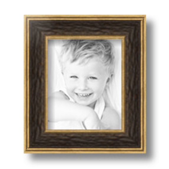 ArtToFrames 5x6" Black Panel With Gold Lip Picture Frame, Multi Wood Poster Frame, with Regular Glass and 2 (FBPL-5092)