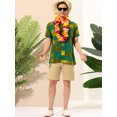 thumbnail image 3 of Unique Bargains Men's Geometric Printed Short Sleeves Button Shirt, 3 of 6