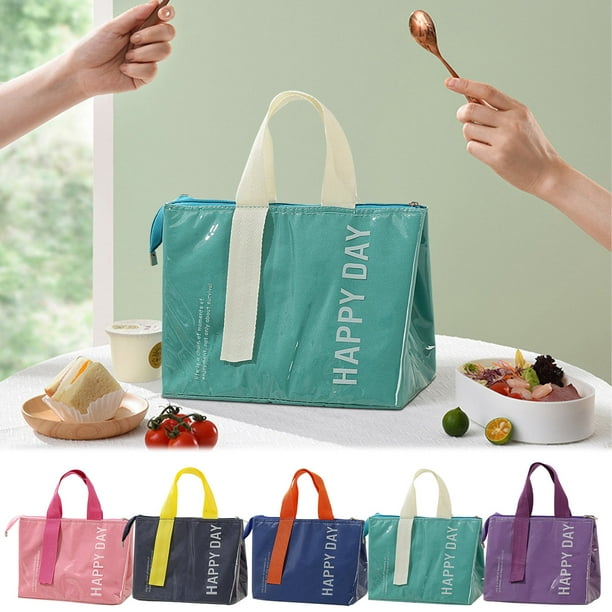 Fiudx Bolsa Bento Dopamine, Aislamiento de Gran Capacidad, Lámina de Aluminio Espesada para Alimentos Calientes y Fríos, Multiusos para Viajes, Escuela, Compras, Trabajo, Asa Resistente, 26,5 X 17 X