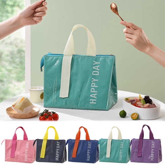 Insulated Bento Lunch Bag | Large Capacity Portable Cooler Tote | Thickened Aluminum Foil Interior | Keeps Food Hot or Cold | Multi-Use for Work, Travel, Outdoors | 26.5x17x20cm | 1 Pack