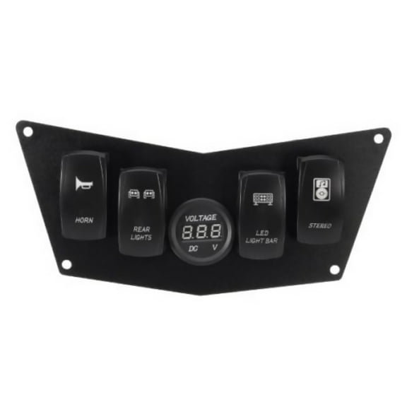 NATEFEMIN Rocker Switch Panel Blue LED 4 Gang 12V-24V Waterproof IP66 for RZR XP 900 800 570 ATV UTV Independent Ground Wires