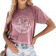 thumbnail image 2 of Camiseta informal de manga corta y cuello redondo estampada para mujer - Top de verano de color liso para el día a día, 2 of 5