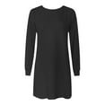 thumbnail image 4 of Ediodpoh Ladies Autumn Winter Dresses in 2025 Versatile Textured Round Neck Long Sleeved Sweater Dresses for Skirts Black M, 4 of 5