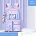 thumbnail image 2 of Backpacks for Girls with Charm,Schoolbags for Primary School Students In Grades 1-3,Waterproof Large-Capacity Backpacks,Dreamy Blue, 2 of 10