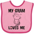 thumbnail image 3 of Inktastic My Gram Loves Me Girls Cat Girls Baby Bib, 3 of 4