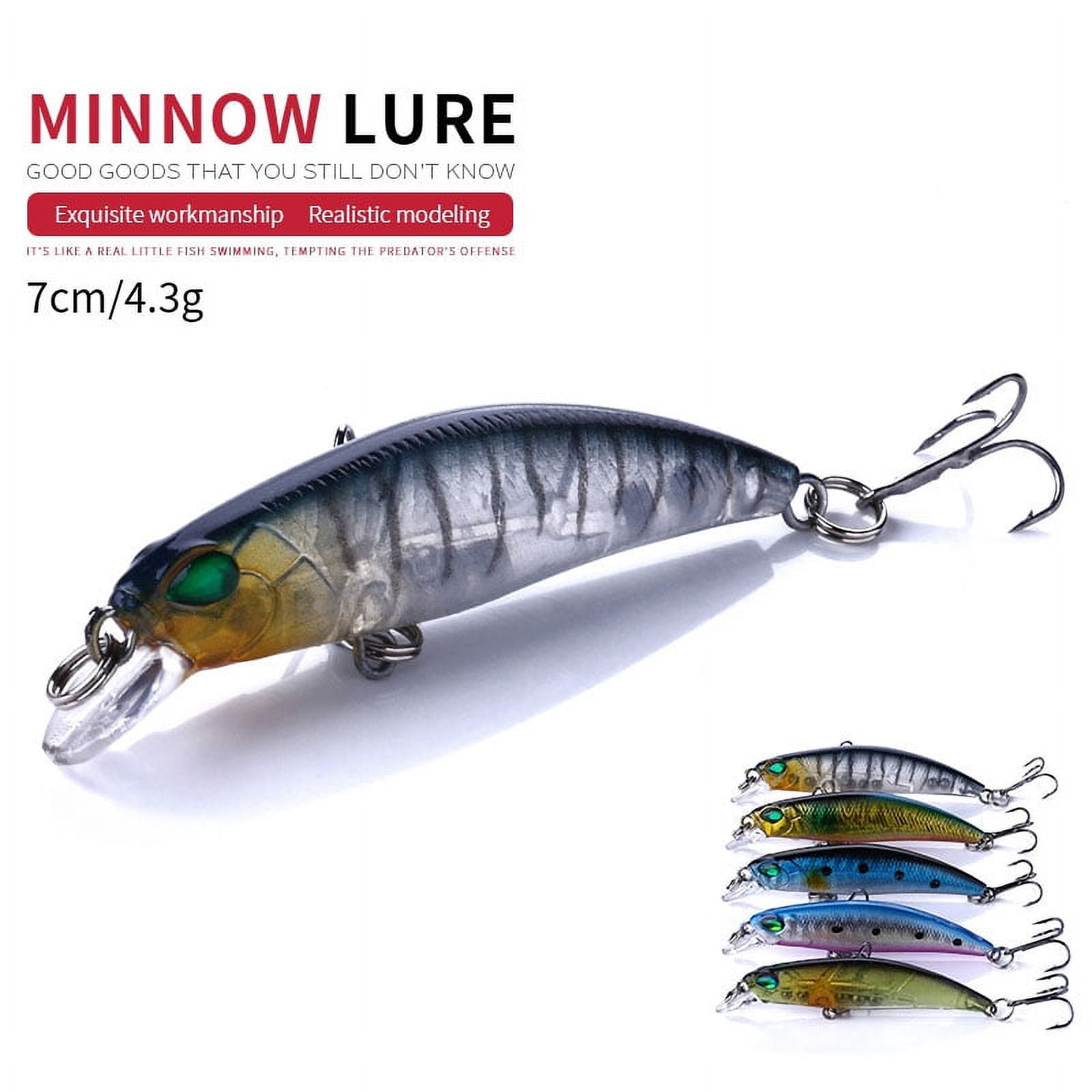 Fishing Deep Diving Fishing Lures Swimbait Large Sinking Minnow Lure Saltwater Jerkbait Lure 5Pcs/kit, 2.76in/0.15oz