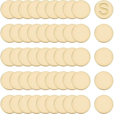50pcs Metal Stamping Blanks 1" Engraved Metal Blanks Golden Stamping Blanks Bulk Flat Round Undrilled Blank Brass Discs for Earring Necklace Brooch Base Setting Jewelry Making No Hole