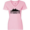 thumbnail image 3 of Inktastic Pittsburgh Pennsylvania City Skyline Women's V-Neck T-Shirt, 3 of 5