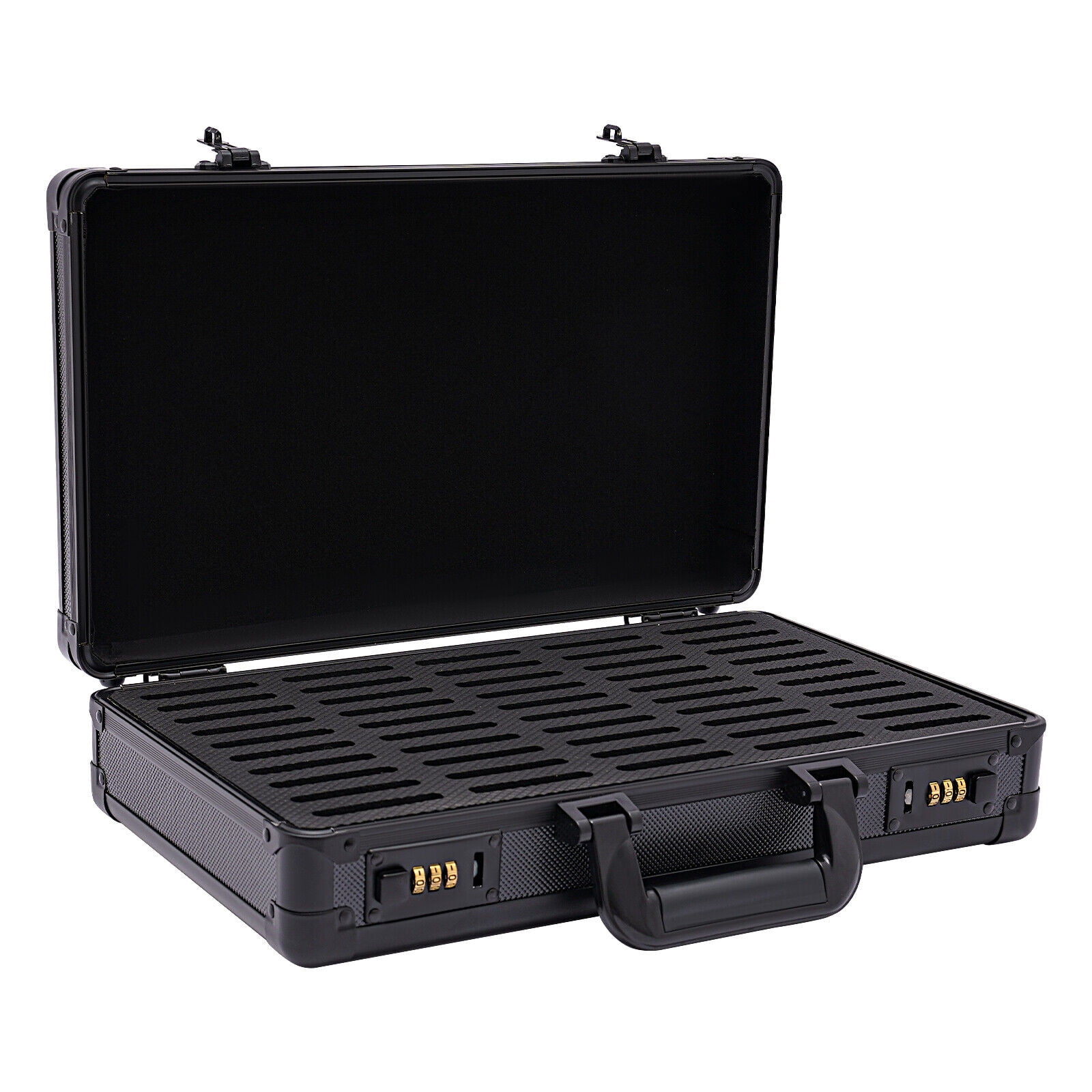 50-Slot Coin Slab Storage Case – Lockable Aluminum Display Box with EVA Interior for Certified Coins, Portable & Protective Organizer