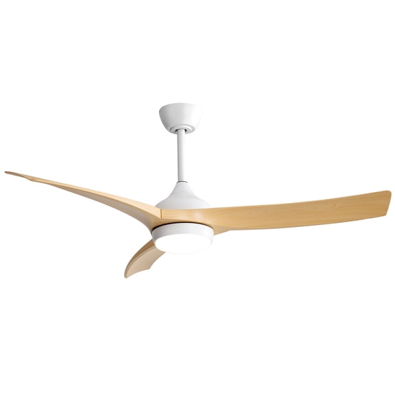 JUYG 52 Inch Modern Ceiling Fan with 18W LED Light and Remote Control 3 ABS Blades DC Motor for Bedroom